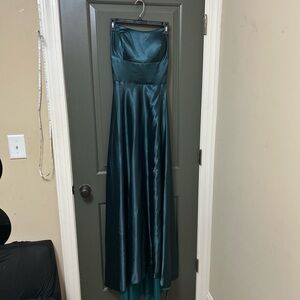 Elegant Teal Strapless Gown